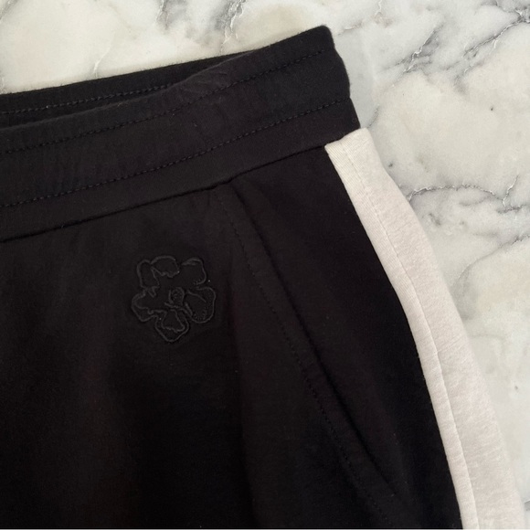 Ted Baker London Stephie Colorblock Cotton Blend Joggers in Black White 6/8 - Picture 6 of 12